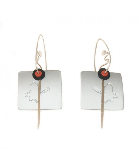 Pendientes Cuadrado Gris